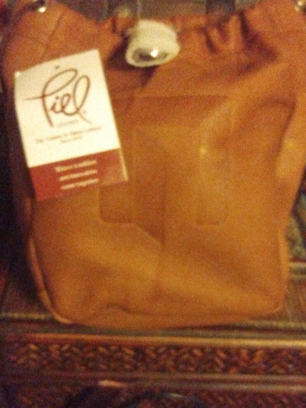 Piel Leather Shoulder Bag in Brown NWT
